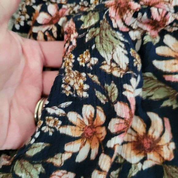 EC AMERICAN EAGLE NAVY BLUE FLORAL PANTS SZ. M - Picture 6 of 6